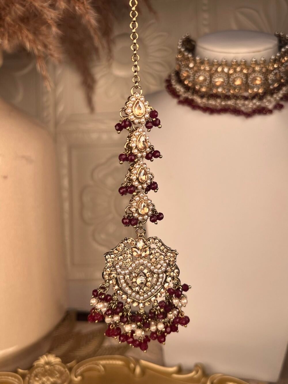Gold Polki Necklace Set – Multicolored – South Asian jewelry – Bridal accessory