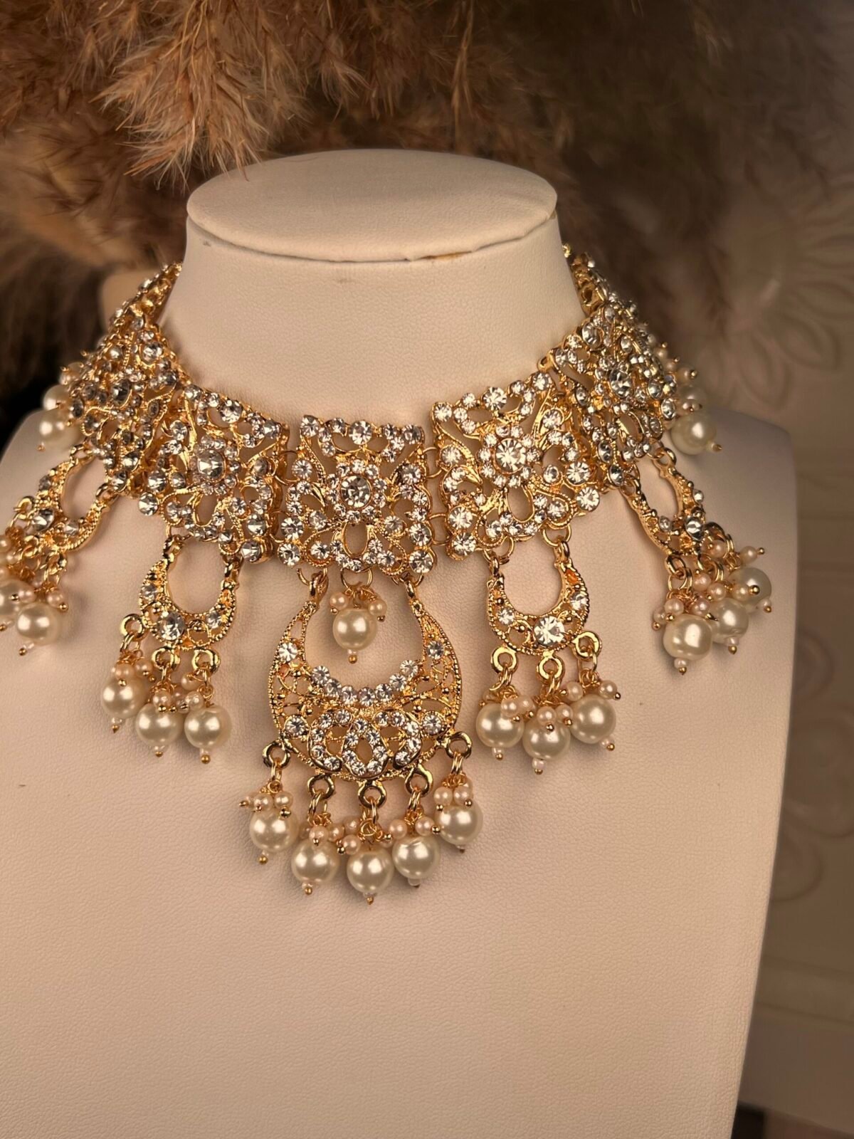 Gold Adjustable Necklace Set – South Asian jewelry – Wedding collection