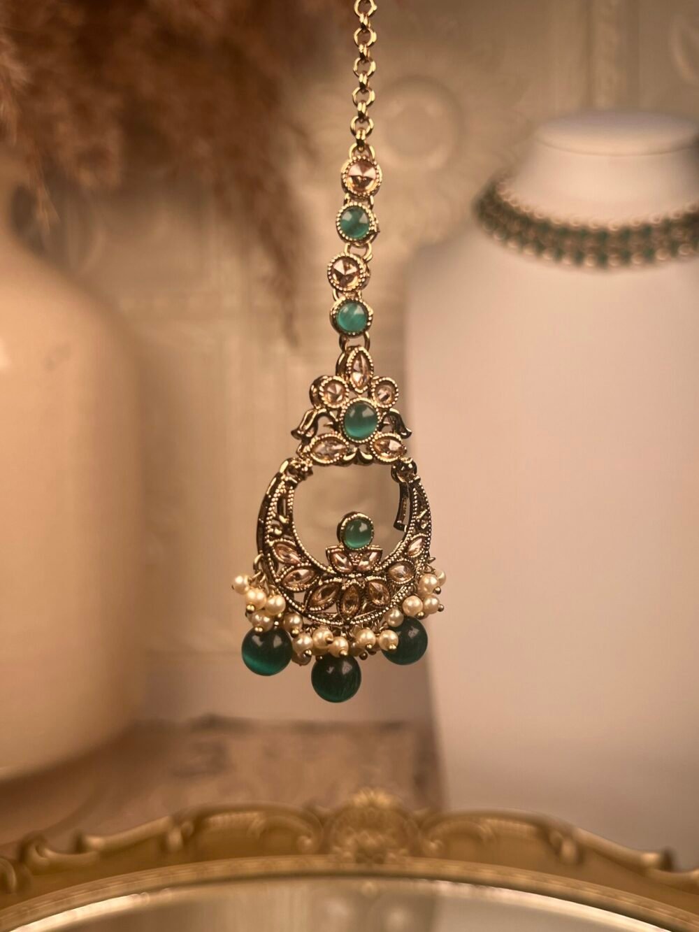 Green Adjustable Necklace Set – South Asian jewelry – Wedding collection