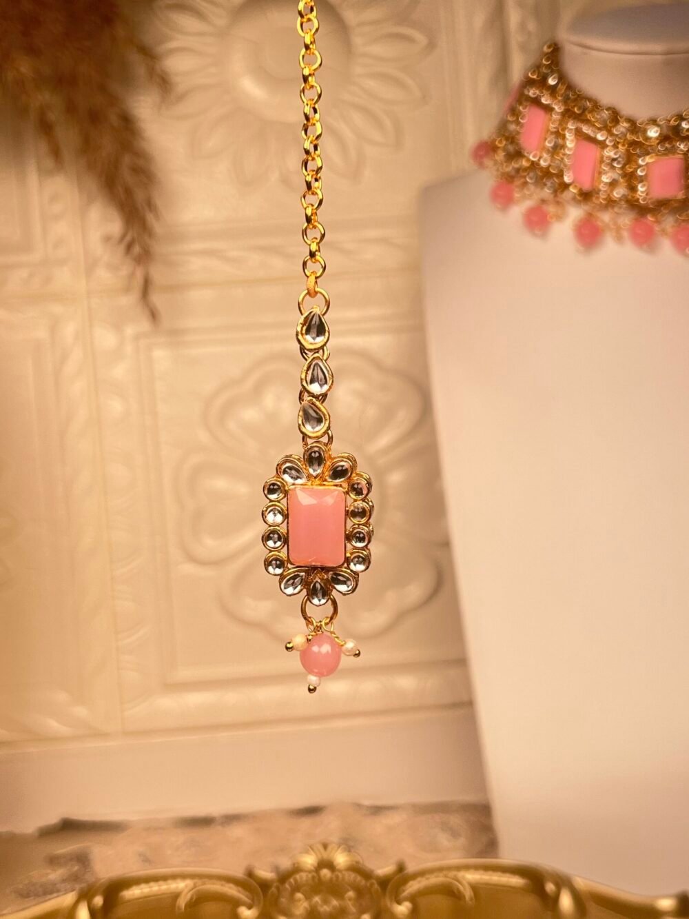 Pink Necklace Set – South Asian jewelry – Bridal accessory