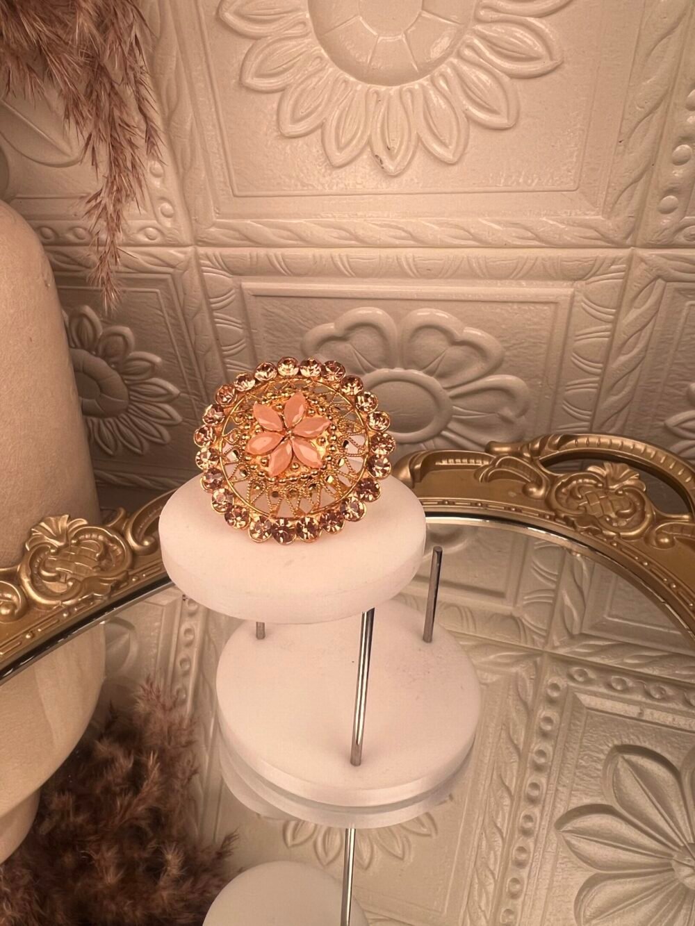 Rose Gold Adjustable Ring – South Asian ring – Traditional design