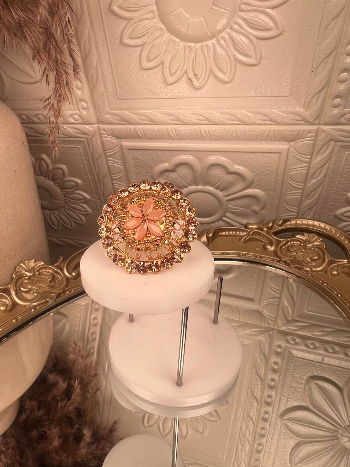 Rose Gold Adjustable Ring – South Asian ring – Traditional design