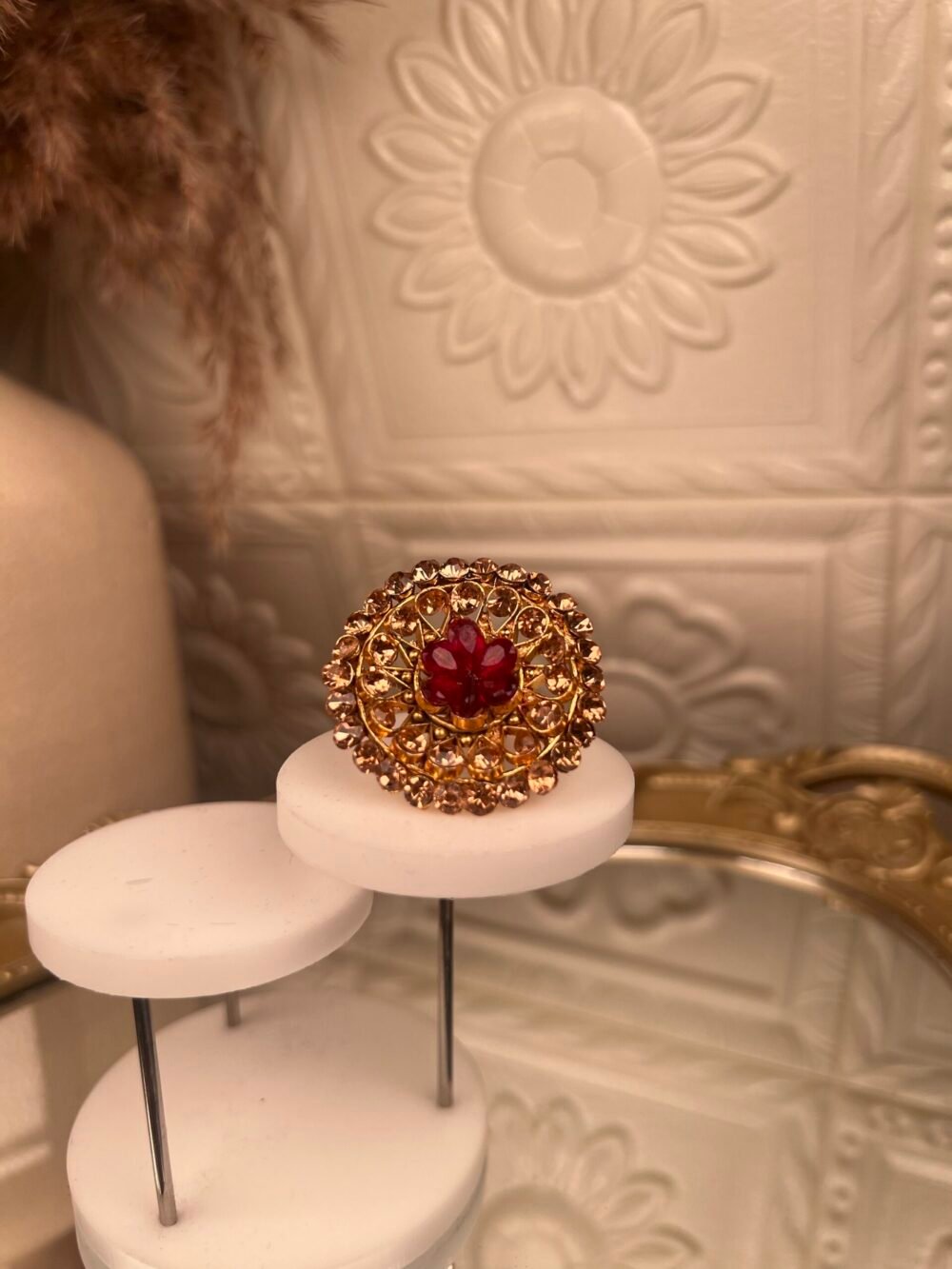 Rose Gold Adjustable Ring – South Asian ring – Traditional design