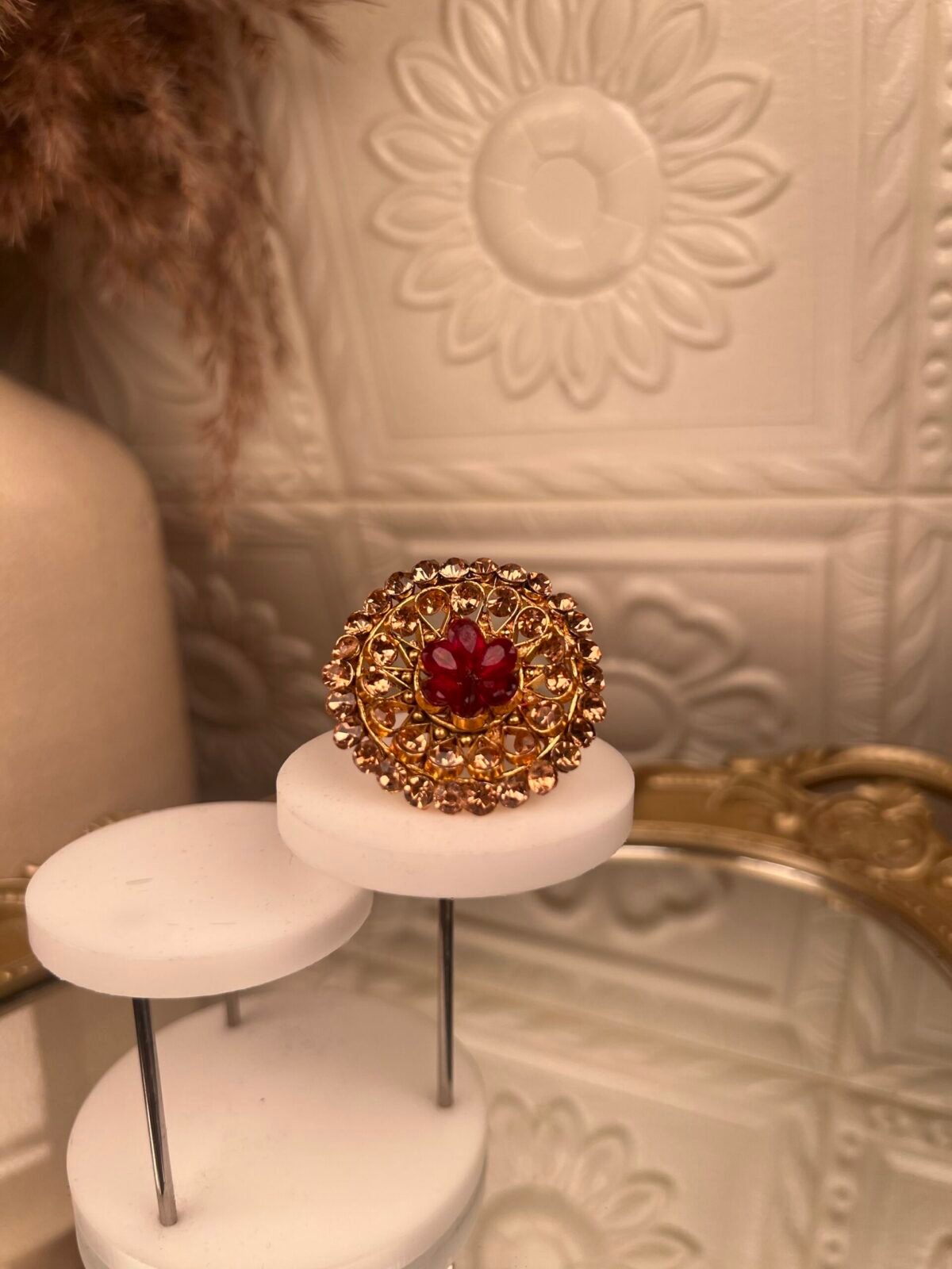 Rose Gold Adjustable Ring – South Asian ring – Traditional design